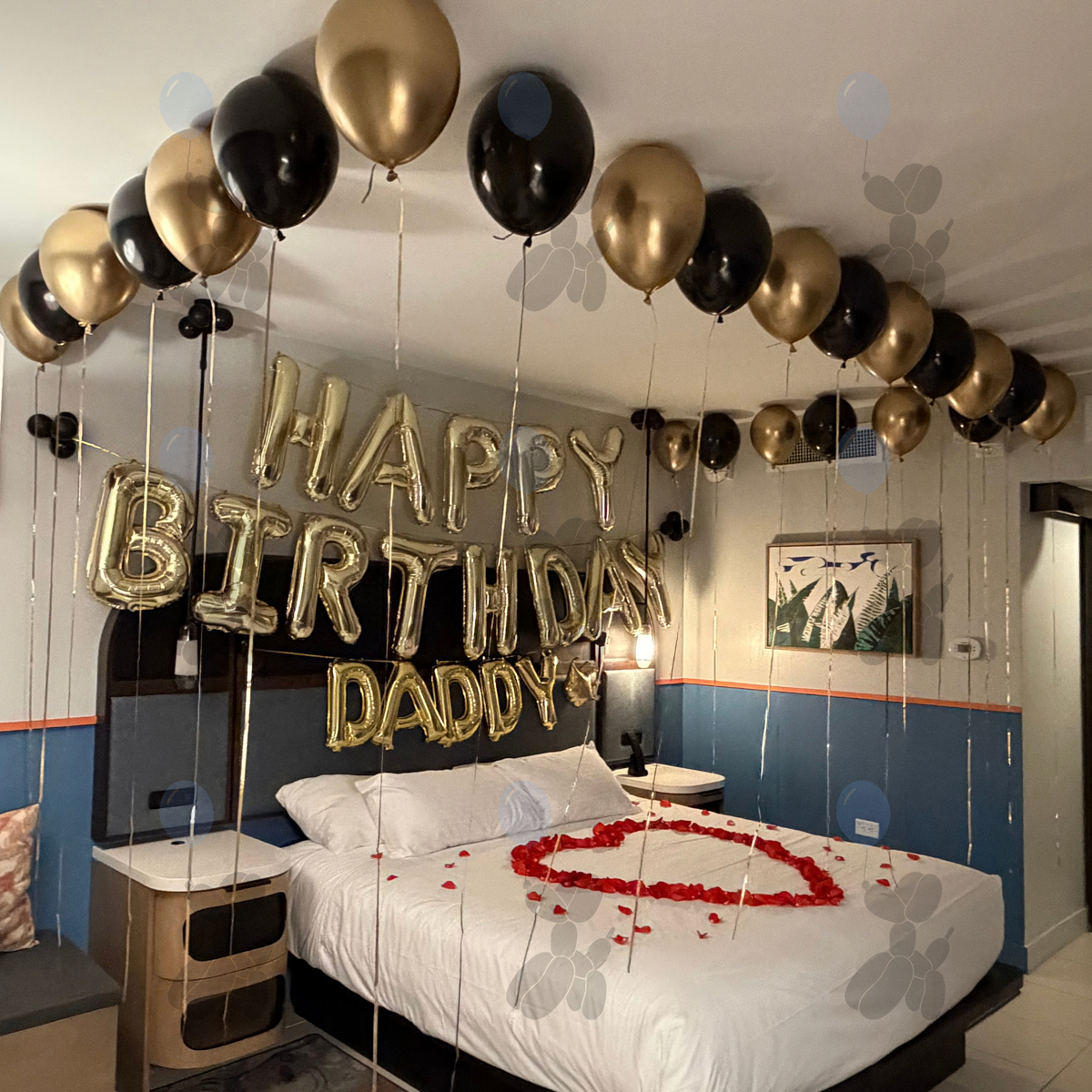 Gold and Black - Balloon Room Decor