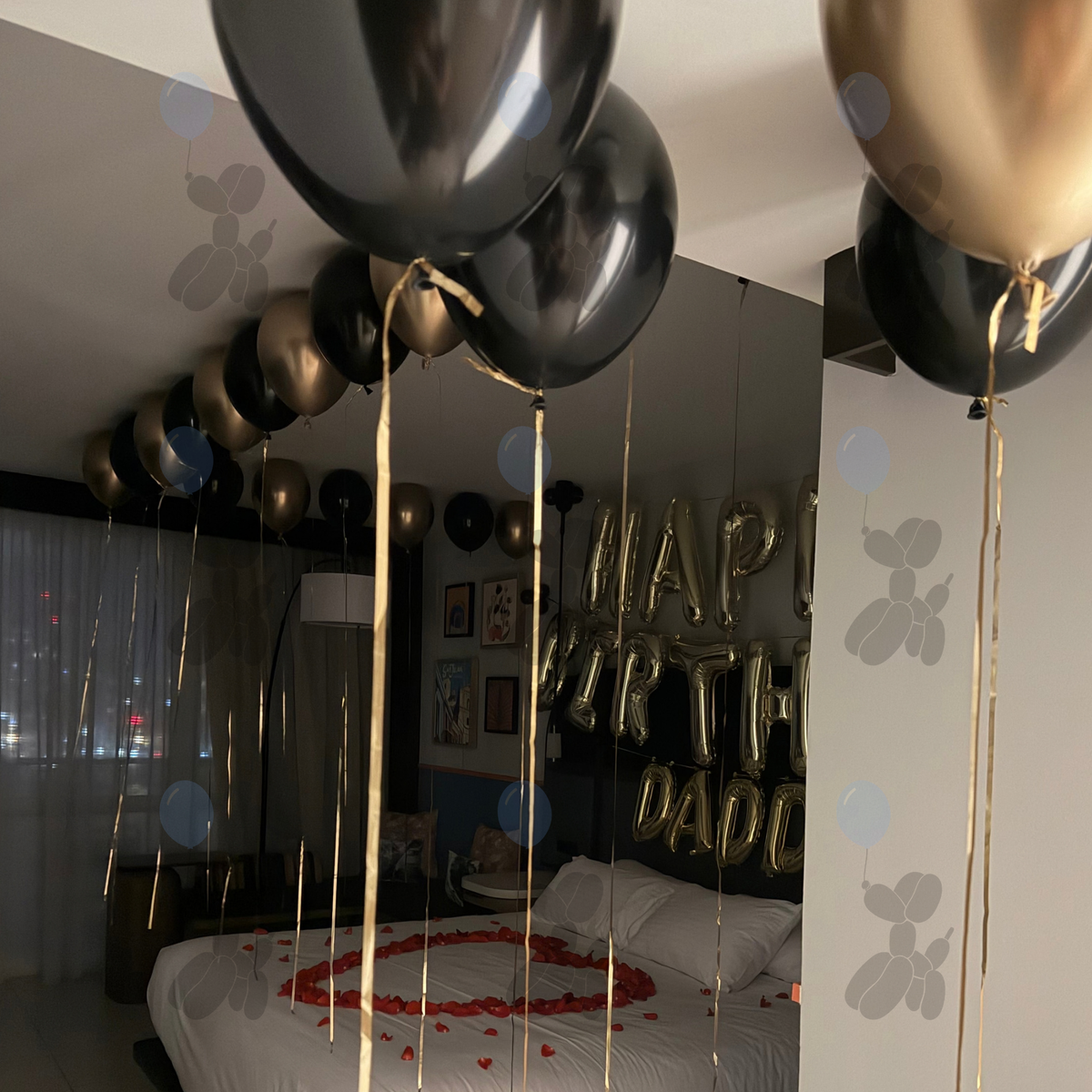 Gold and Black - Balloon Room Decor